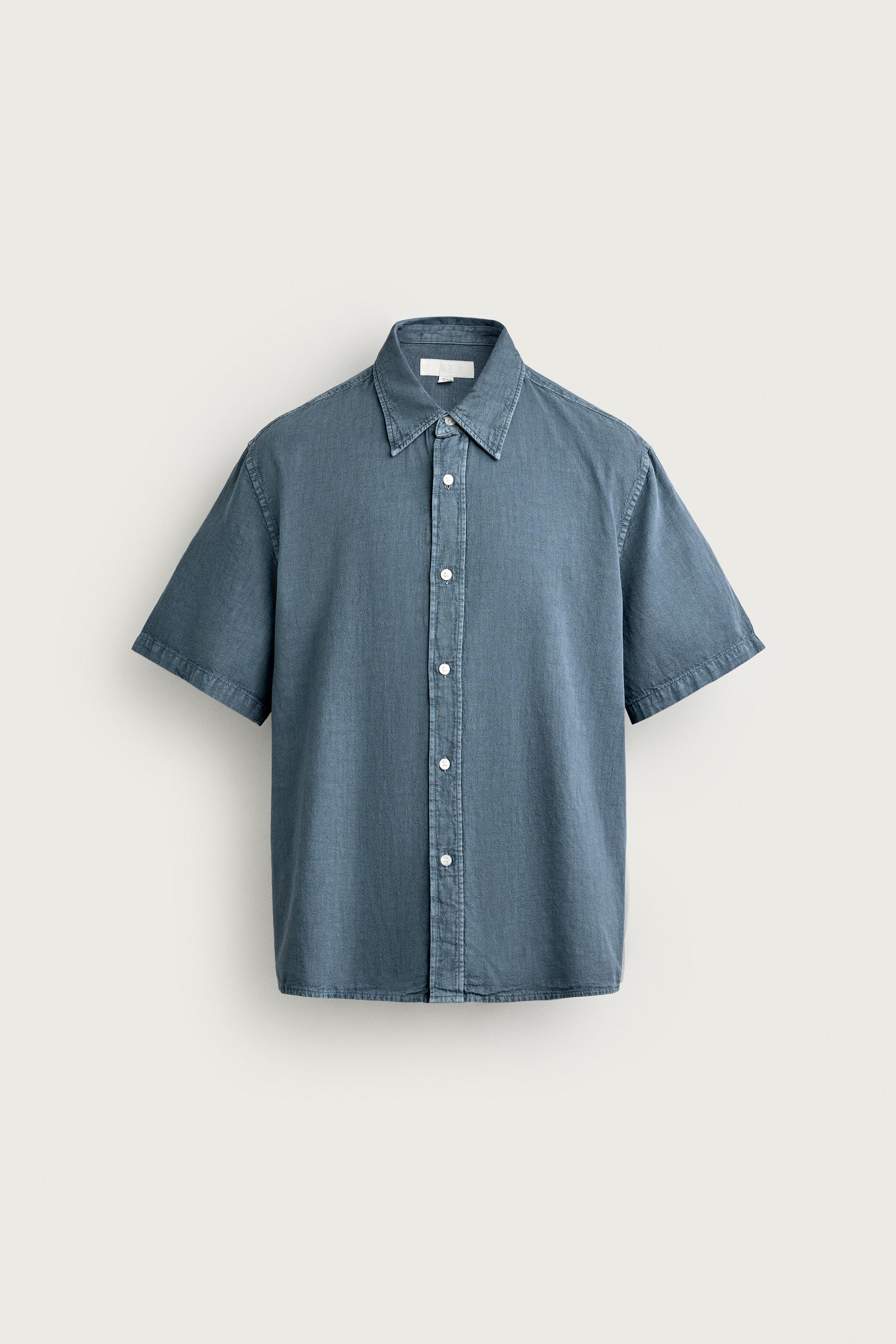 COTTON LINEN BLEND REGULAR FIT SHIRT
